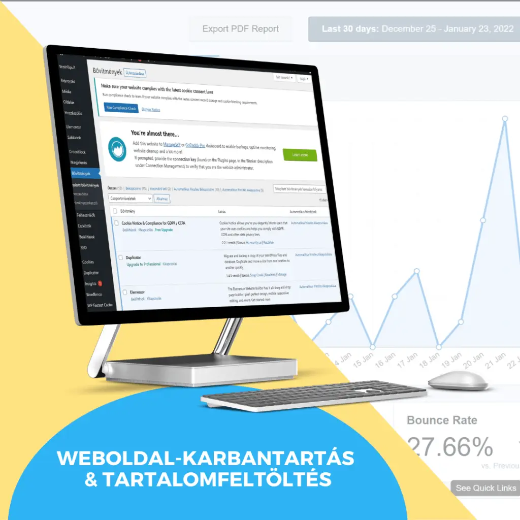 weboldal karbantartás & tartalomfeltöltés