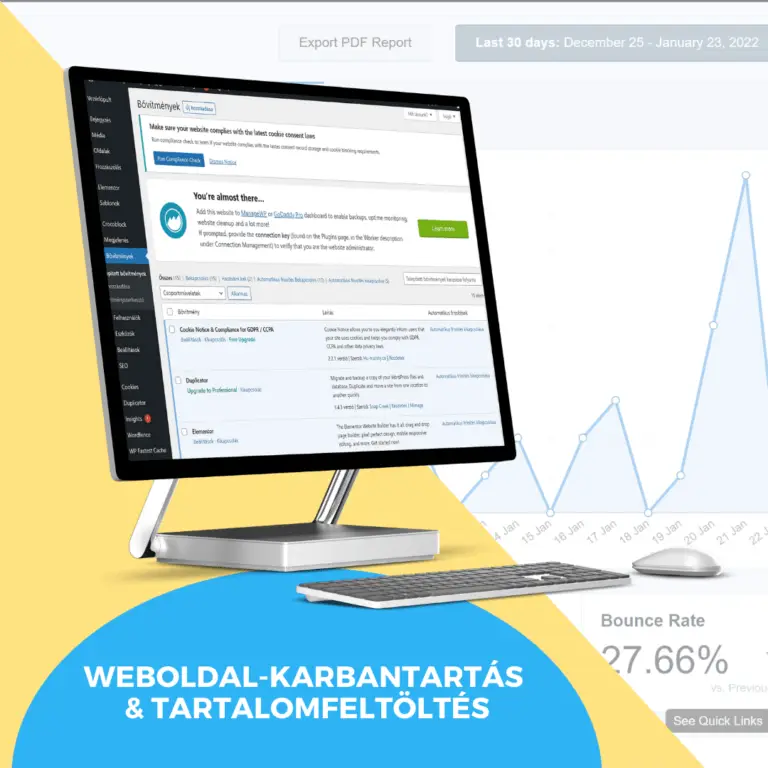 weboldal karbantartás & tartalomfeltöltés