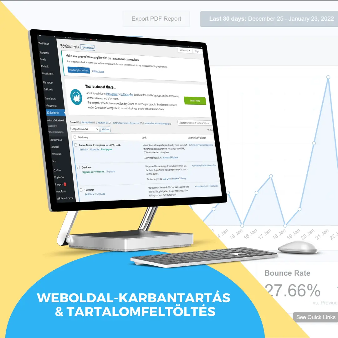 weboldal karbantartás & tartalomfeltöltés