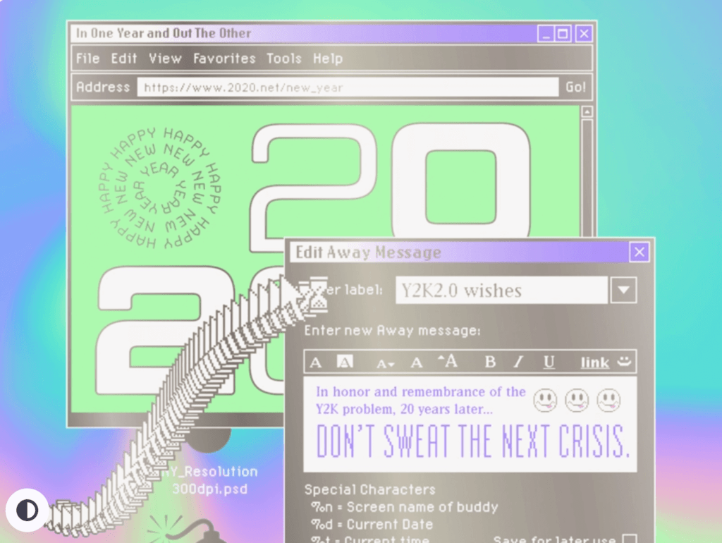Y2K web design trendek